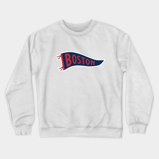 Boston Pennant - White Crewneck Sweatshirt by KFig21